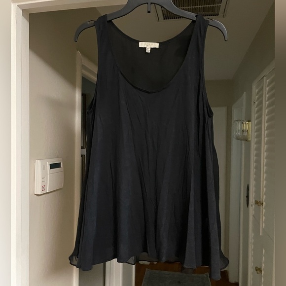 Adam Lippes Black Asymmetrical Tank Top - Picture 1 of 5